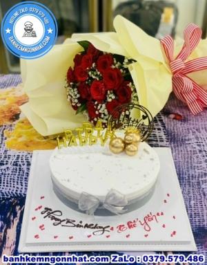 Combo Bánh Kem Và Hoa Tươi 35